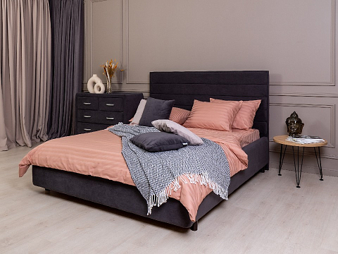 Серая кровать Verona - Кровать в лаконичном дизайне в обивке из мебельной ткани или экокожи.