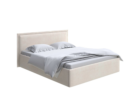 Белая кровать Aura Next - Кровать в лаконичном дизайне в обивке из мебельной ткани