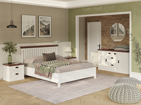 Кровать 120х190 Olivia - Кровать из массива с контрастной декоративной планкой.
